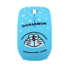 Ультра тонкий мультфильм Doraemon оптическая 2.4 ГГц USB компьютера Мышь 1200 Точек на дюйм Беспроводной Мышь для компьютера PC игры дети подарок