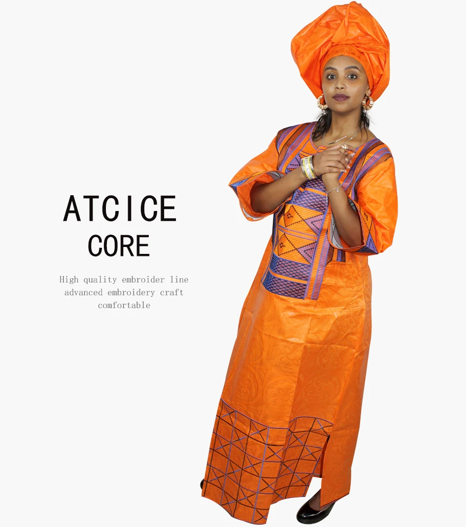 african outfits for ladies Free Shipping African Dresses For Women  Dashiki African Clothing New African Bazin Riche Embroidery Design Long Sleeve A061 african wear for ladies