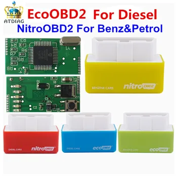 

5pcs/Lot Benzine&Petrol Cars Nitro OBD2 Plug&Drive OBD2 ECU Chip Tuning BOX OBD2 Car Diagnostic Scanner Yellow Color NitroOBD2
