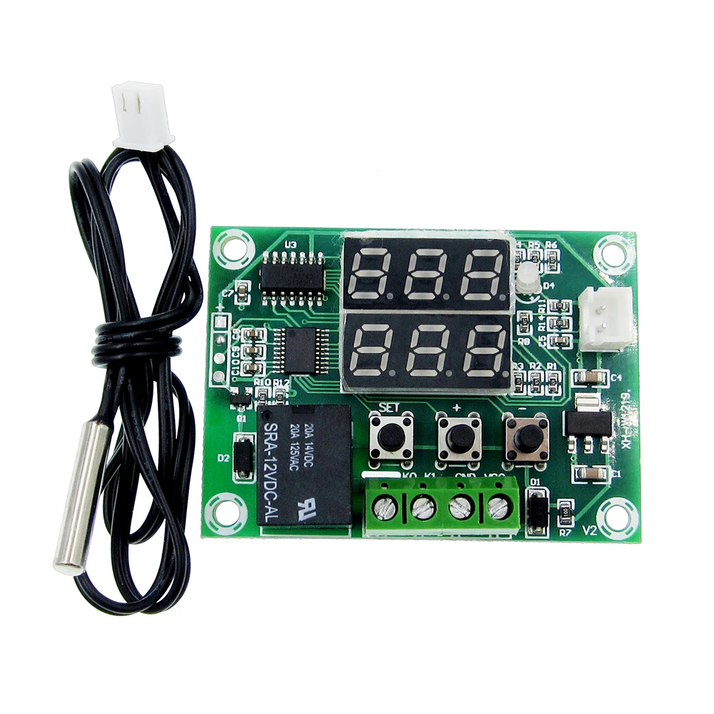 

XH-W1219 DC 12V Dual LED Digital Display Thermostat Temperature Controller Regulator Switch Control Relay NTC Sensor Module