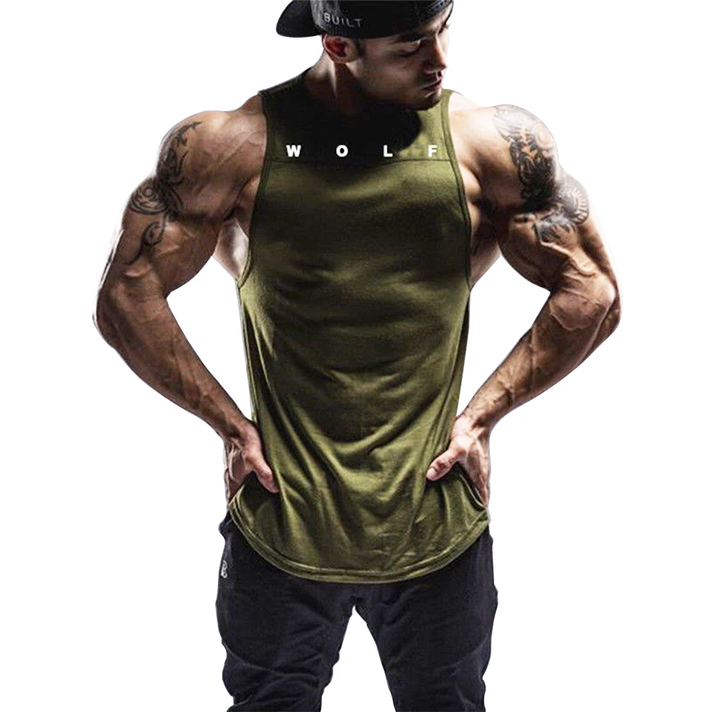

OA Fitness Men's Sleeveless Vests New Absorb Sweat Solid Color Round Collar Breathable Tank Tops Bodybuilding Workout Singlet