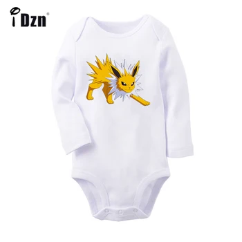 

Pokemon Jolteon Kangaskhan Lapras Design Newborn Baby Boys Girls Outfits Jumpsuit Print Infant Bodysuit Clothes 100% Cotton Sets