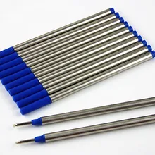 10 шт./партия, хорошее качество, 0,5 мм, синие черные чернила, Заправка для шариковых ручек, гладкая роликовая письменная ручка, Refills