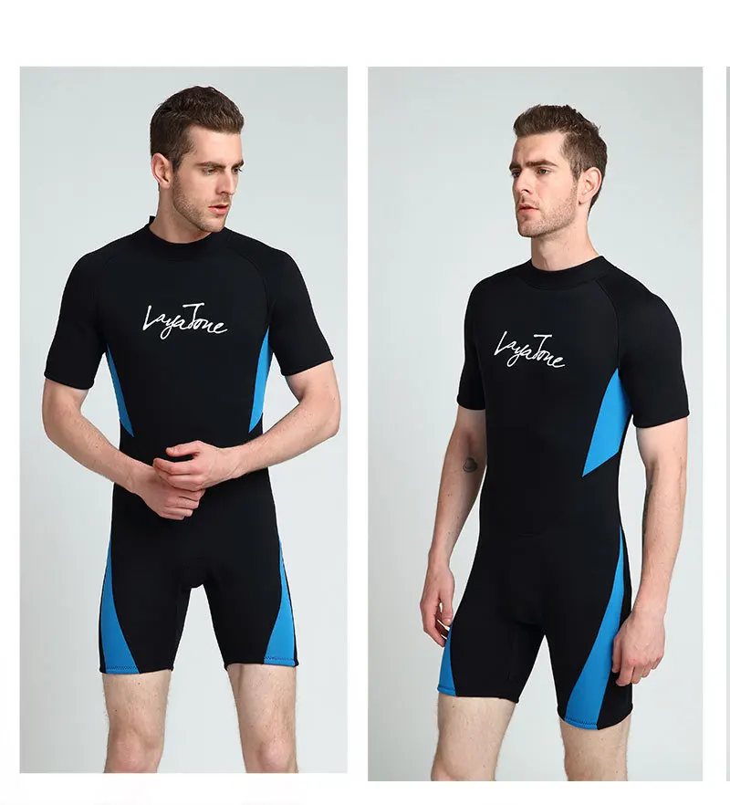 Для мужчин Гидрокостюма 3 мм короткий рукав неопреновые гидрокостюмы «Мокрого» Для мужчин летний плавательный Дайвинг костюм для триатлона Одна деталь спортивной костюм мужской