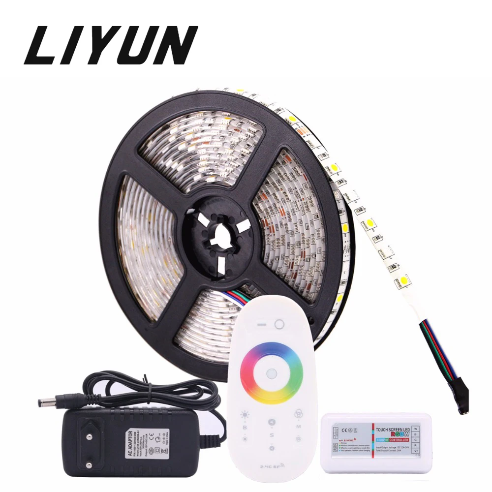 

RGB LED Strip Waterproof 5050 RGBW RGBWW LED Light Strip Flexible Neon Tape With 2.4G RF Controller and Power For Home Lighting