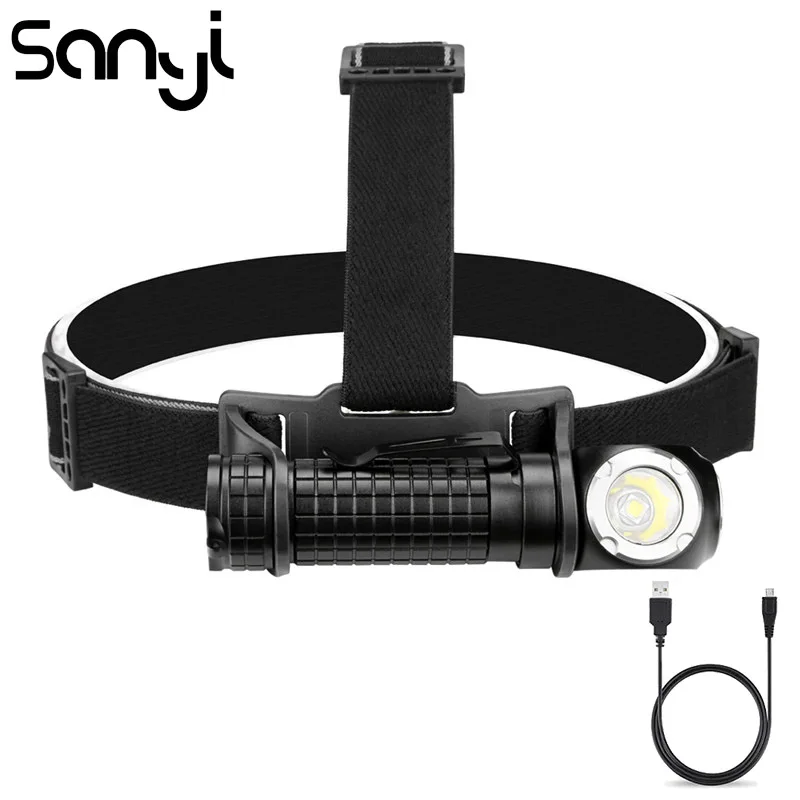 

SANYI XML2 Headlamp USB LED Rechargeable Built-in 18650 Battery Flashlight Forehead Camping 5 Modes Headlight
