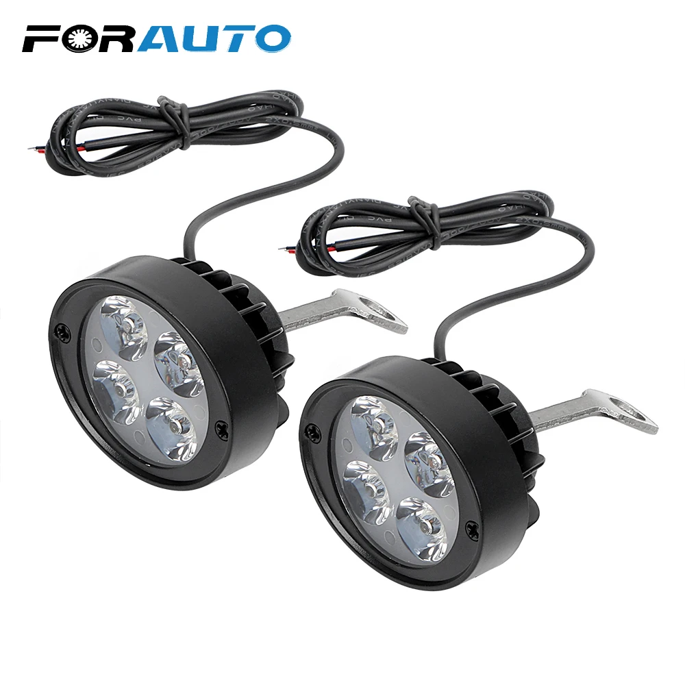 

2Pcs/Set Assist Lamp Headlamp DC 12V-85V Motorcycle Headlight Spotlight Super Bright Motorcycle Accessories 4 LEDs