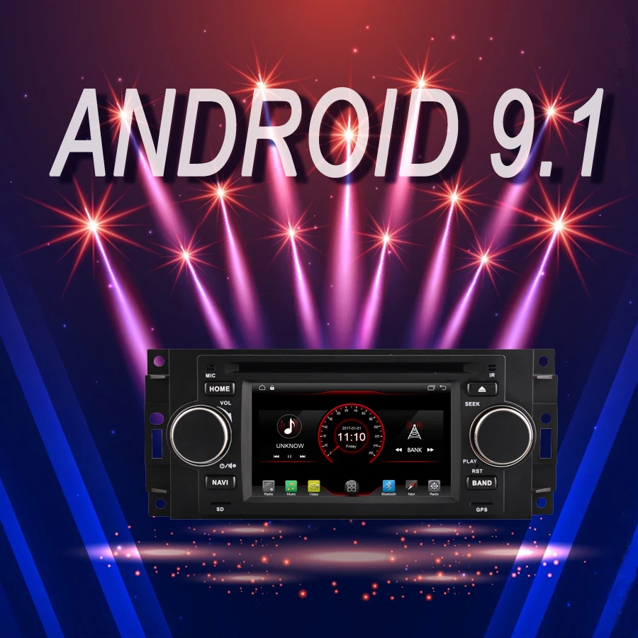 Cheap OTOJETA Brand Car Android 9.1 Multimedia Player for JEEP Grand Cherokee Compass 300C 05-07 GPS Navigation Device with Camera Aux 0
