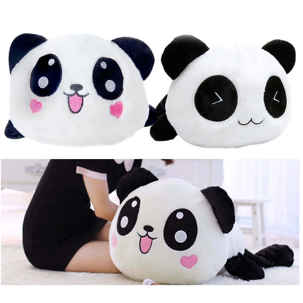 

25cm Kawaii Big Head Cartoon Plush Toys Stuffed Lying Animal Panda Doll Bolster Pillow Toy Cushion Bolster Gift Kids Home Decor