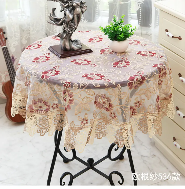 Белая кружевная скатерть, круглая скатерть из розового золота, Современная скатерть для кофейного столика, роскошная скатерть для дня рождения, салфетка E3