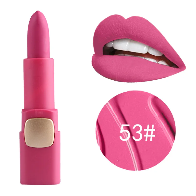 Miss Rose Matte Lipstick Cosmetics Makeup Waterproof Lips Moisturizing Easy To Wear Make up Lip Sticks Gloss Lipsticks - Цвет: 53 Viper