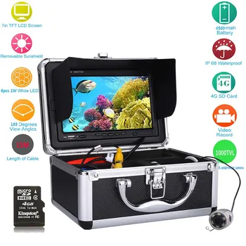 

Free Shipping 7'' Color Underwater Fishing Camera Digital LCD 1000TVL Fish Finder HD DVR Recorder Waterproof Fishing Video