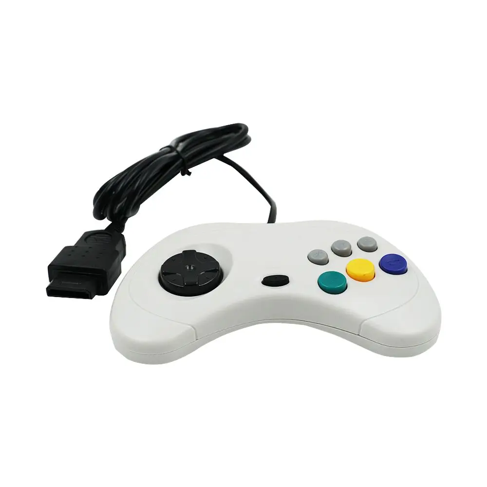 

For Sega Saturn Controller Wired Gamepad Joysticks JoyPad for PC MAC for Saturn System Style for PC Hot S White
