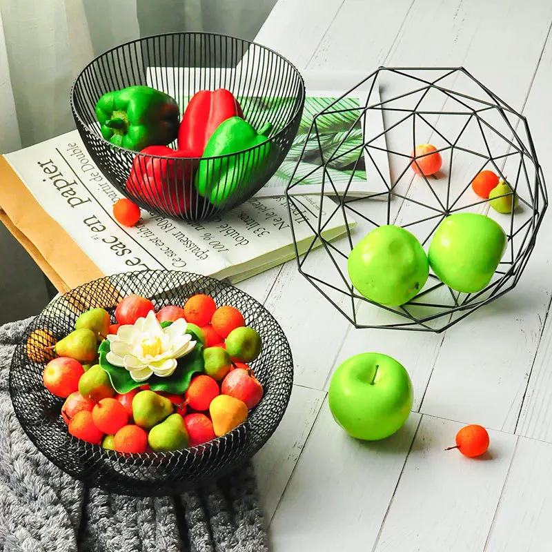 1pc Wrought iron fruit basket modern minimalist fruit basket snack storage basket
