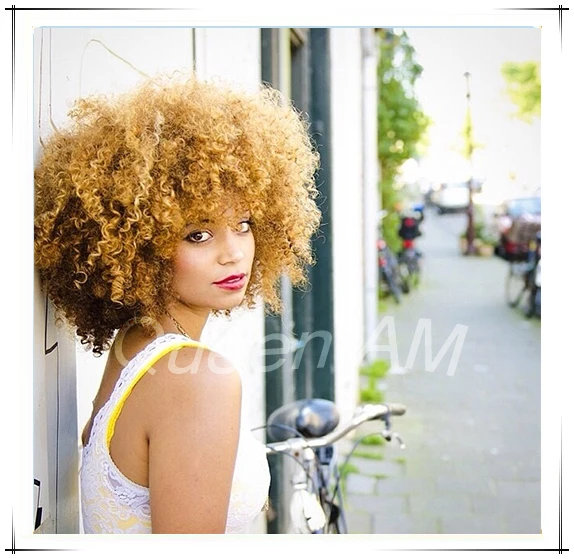 afro blonde wig