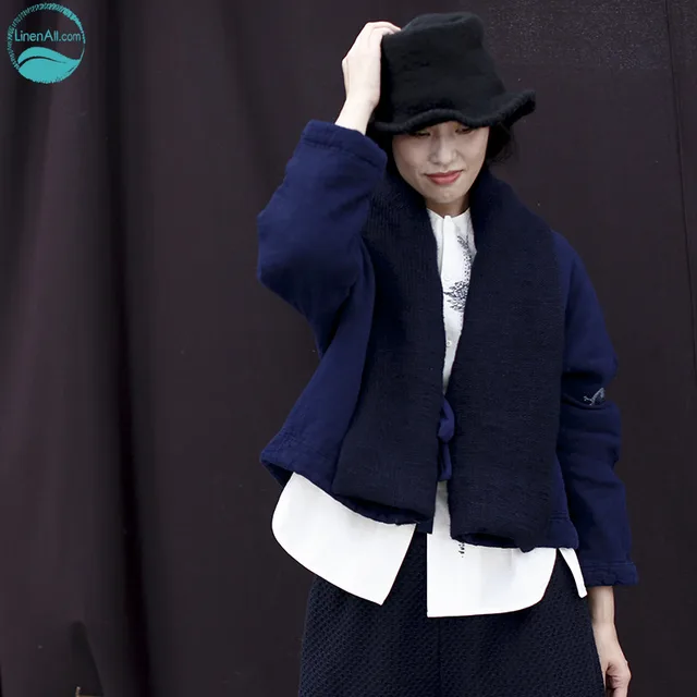 Best price at $142 Cheap LinenAll original design women's vintage elegant chinese style cotton wadded jacket female short thick thermal outerwear muyi
