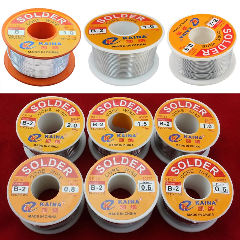 High Quality 63/37 Rosin Core Welding Flux 2% Tin Lead Solder Iron Wire Reel 0.8mm/1.0mm 50g/100g