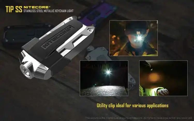 Nitecore TIP SS ключ из нержавеющей стали светильник USB Перезаряжаемый 360 люмен светодиодный водонепроницаемый флэш-светильник для портативного наружного путешествия