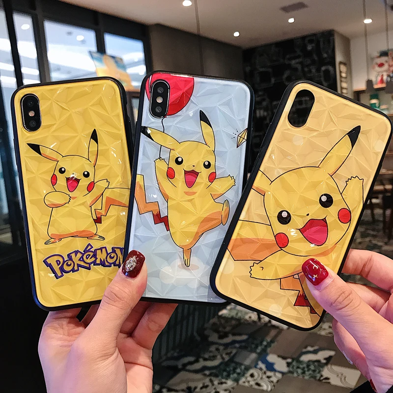 

GYPHCA Diamond Cartoon Pokemon Phone Case For iPhone 6 6s 7 8 Plus X XR XS Max Luxury Ultra Thin TPU Soft Back Cover