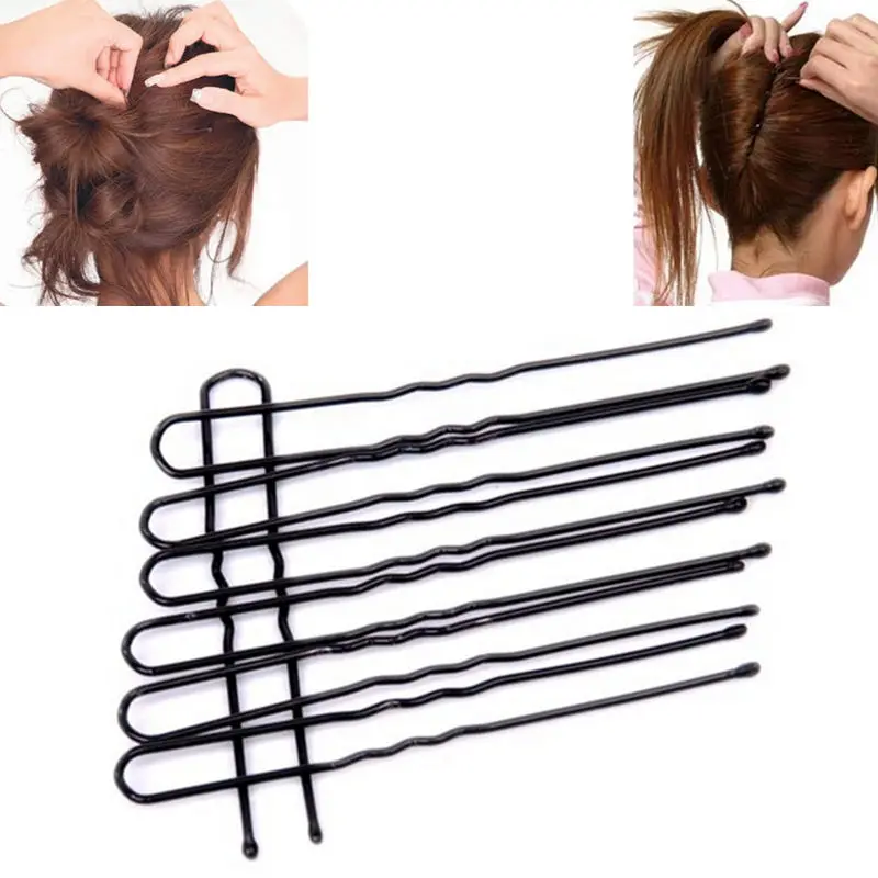 1 Pack 16/18/20Pcs Black Plated Thin U Shape Hair Bobby Pins Metal