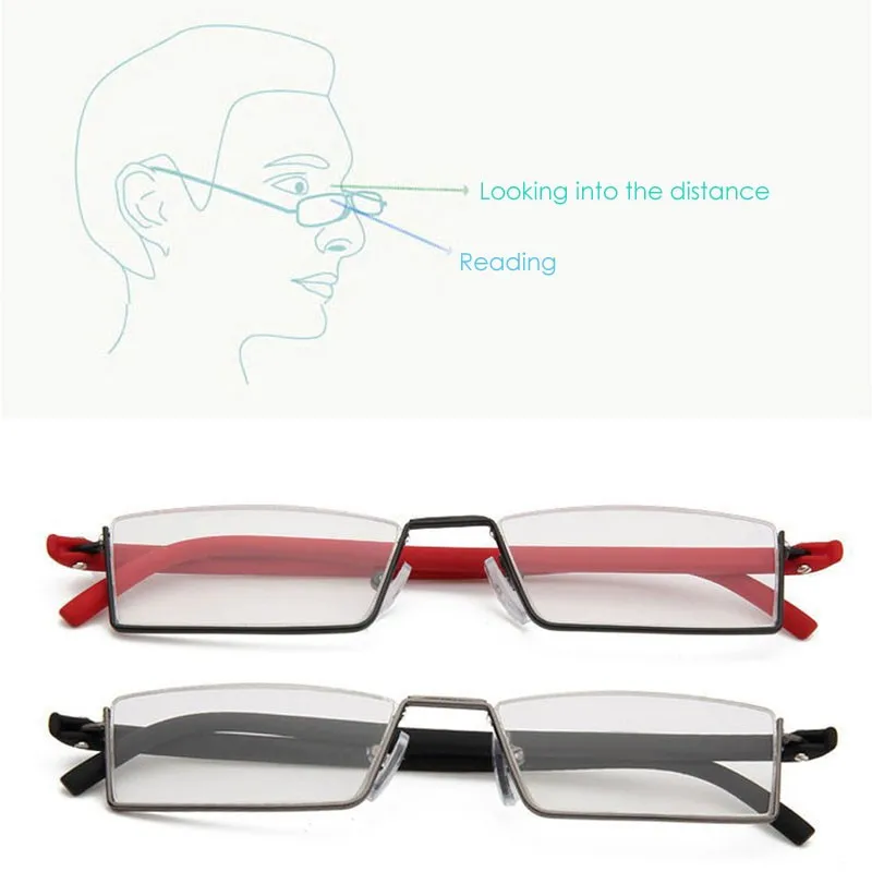 Мужские/женские новые очки для чтения, гибкие черные Tr90, полуоправа, полуоправы, очки, очки, чехол
