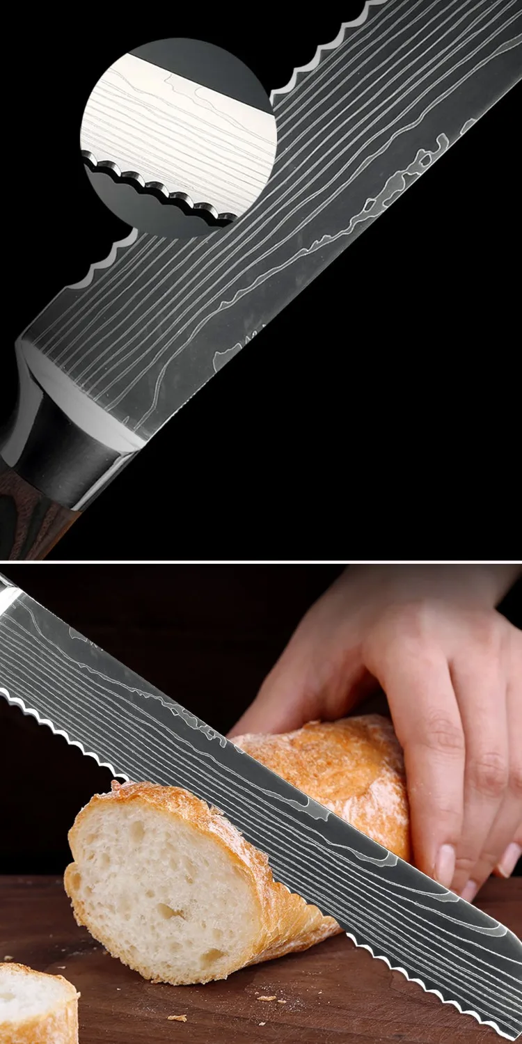  XITUO Kitchen Knife Set Chef knife Stainless Steel Blades Sharp New Santoku Cleaver Slicing Utility - 32997673280