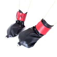 Locking Gloves Dog Paw Palm Leather Hand Glove Bondage Restraints Sex Toys For Couple Role Play Adult Game Slave Sex Products