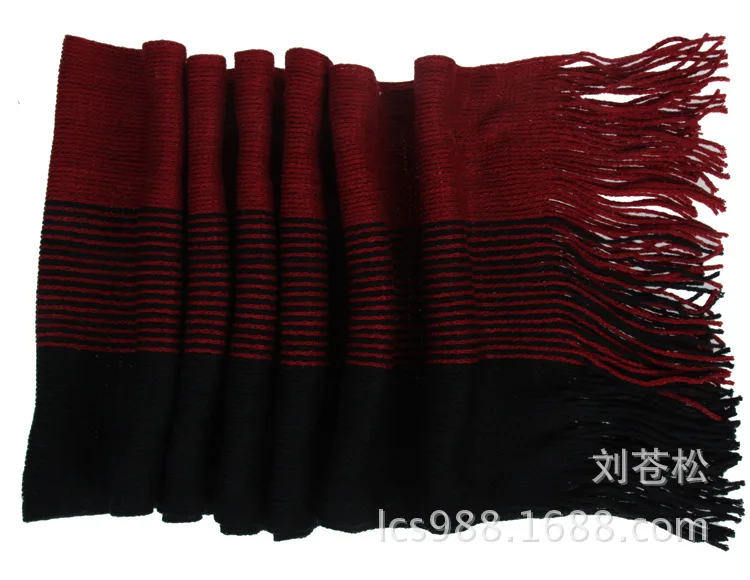 2016 модные дизайнерские Для мужчин классический кашемировый шарф зимние теплые мягкие Fringe Полосатый кисточкой шаль Обёрточная бумага