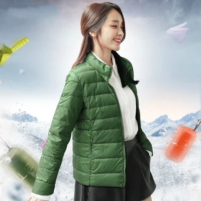 Женское зимнее пальто, новинка, ультра-светильник, 80% белый утиный пух, куртка для девушек, тонкая пуховая куртка, женское портативное ветрозащитное короткое пуховое пальто