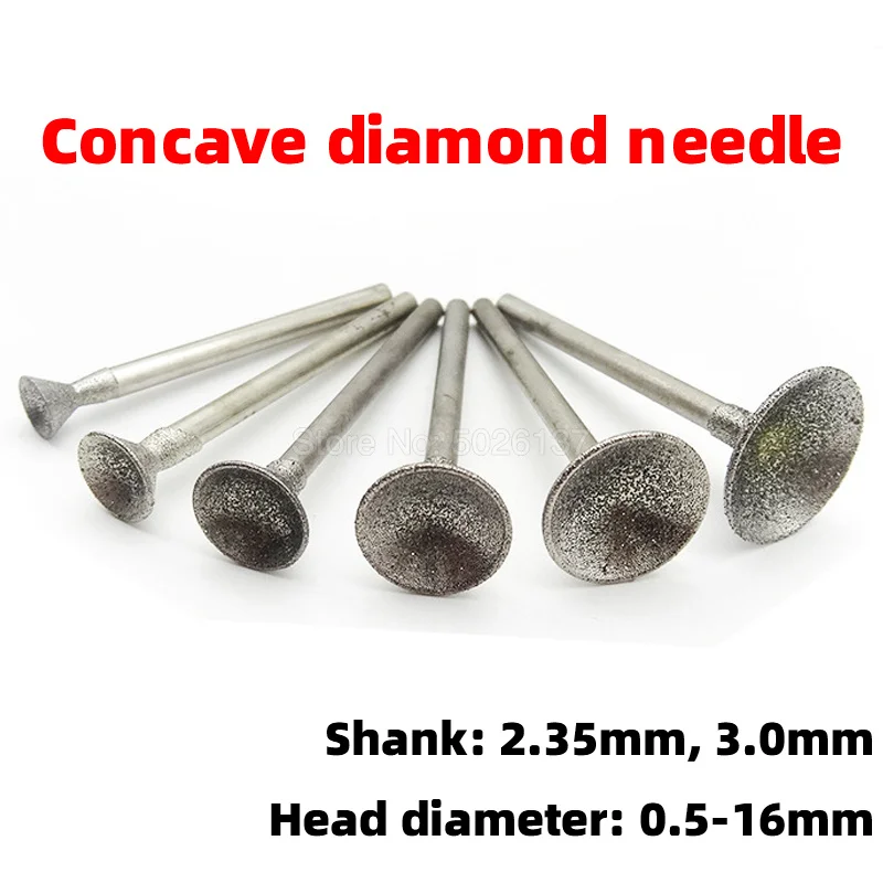 

1Pcs Concave Nail Eye Pressing Needle Cap Bead Suction Engraving Tool Jadeite Grinding Diamond Point Bits Drill Head