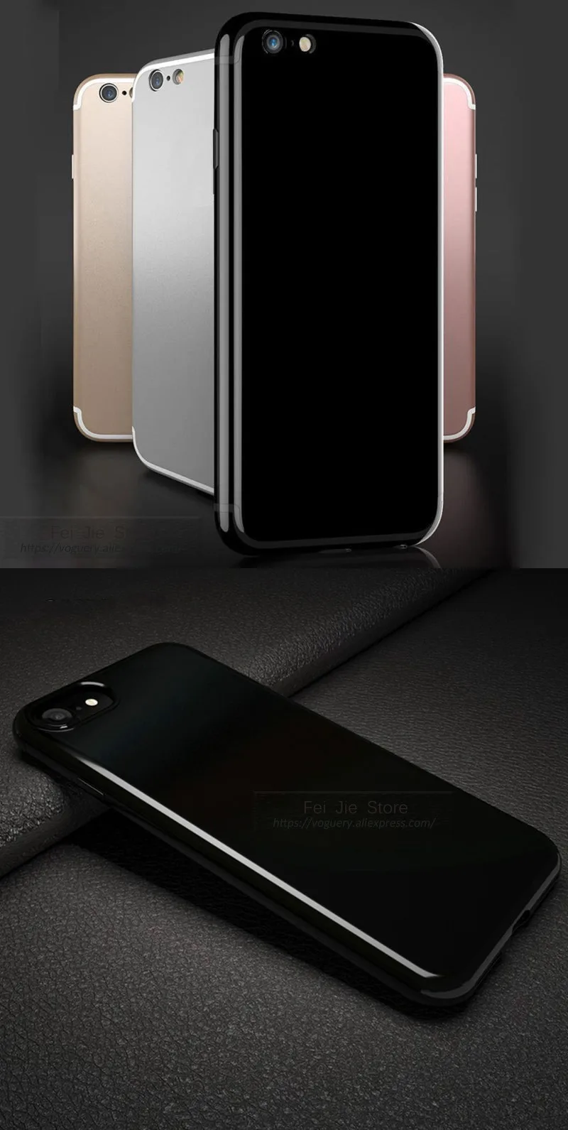 gitzwart siliconen zachte case voor iphone 7 7 plus 6 6 plus telefoon shell glanzende duurzaam tpu cover apple iphone 8 8 plus