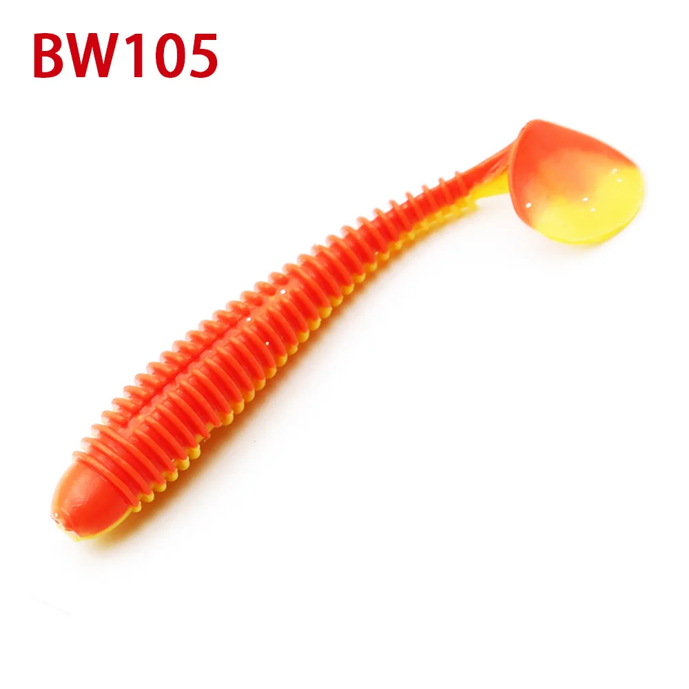 

Bassland BW105 95mm 4 pcs/bag T-tail soft 2017 new bait fishing bait soft bait item lure for fishing