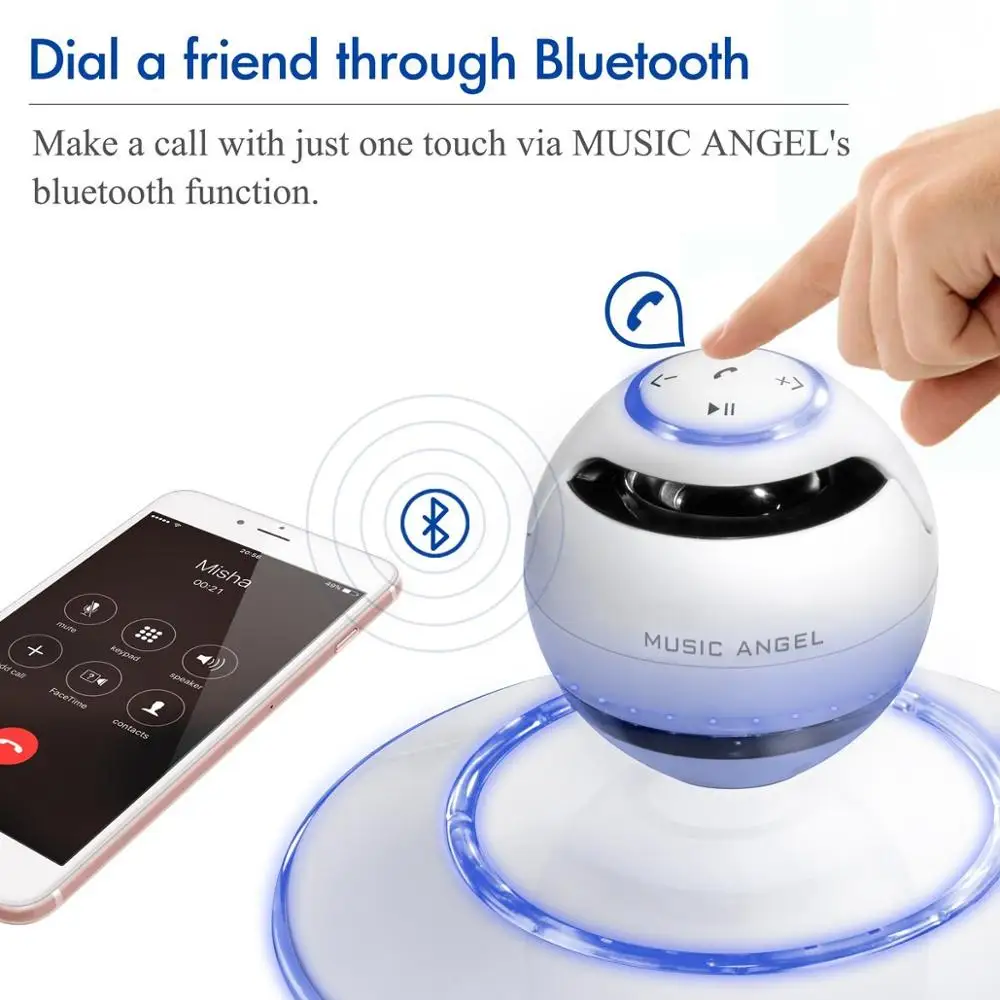 Music Angel Levitating Speakers Portable Wireless Bluetooth Speaker 4.0 Super Bass Subwoofer Receiver NFC MP3 Woofer for iphone