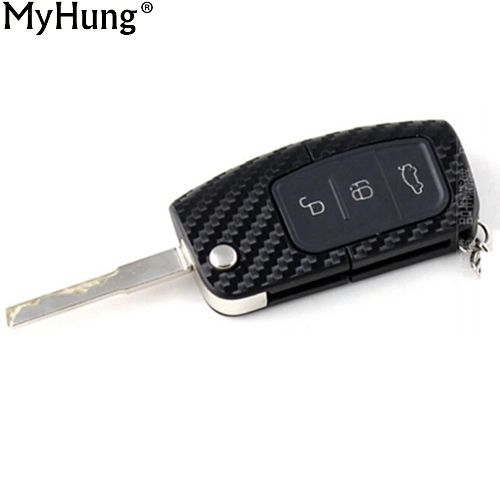 

Car Accessories Carbon Fiber Key Sticker Key Cover For Ford Fiesta 2 3 For Focus 2 3 2009 To 2012 For Ecosport 2009-2014 2sets