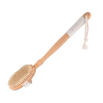

New natural bristle bath brush super long handle wooden bristles soft hair rub back shower massage Shower Brush Body brush