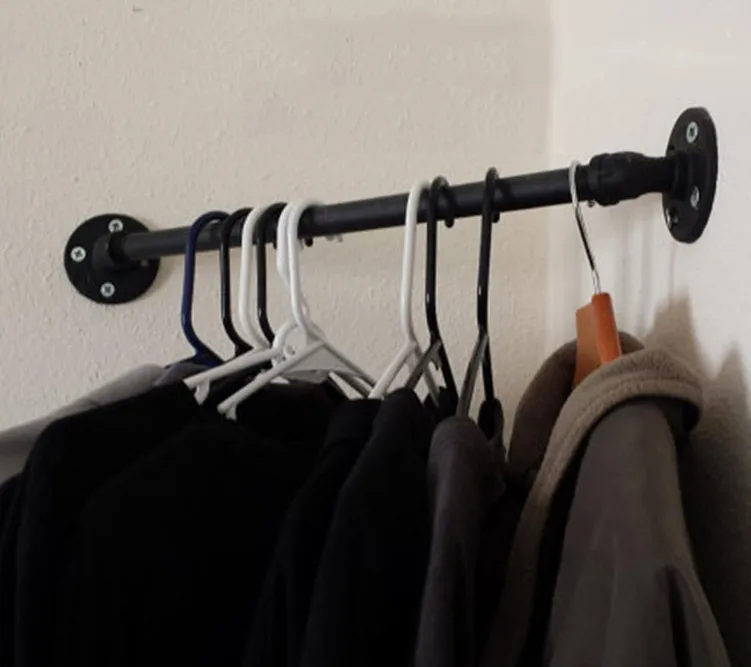 AMERICAN INDUSTRIAL LOFT-STYLE COAT HAT RACK HOOKS IRON CLOTHES RACK HOOKS SHELF SHELF WALL MOUNT WALL VINTAGE WATER PIPES-Z5