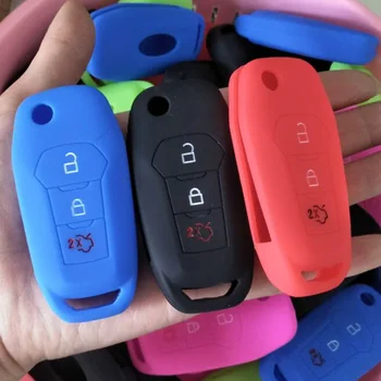 

Car styling For Ford Mondeo Fusion EVEREST Ecosport Ranger Escap Fiesta 3 Buttons Remote Protector Key Silicone Case Cover shell