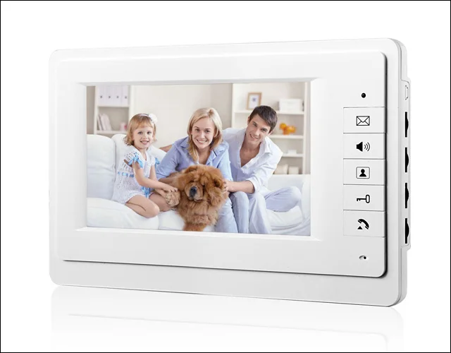 Apartment Wired Video Door Phone Audio Visual Intercom Entry System indoor monitor