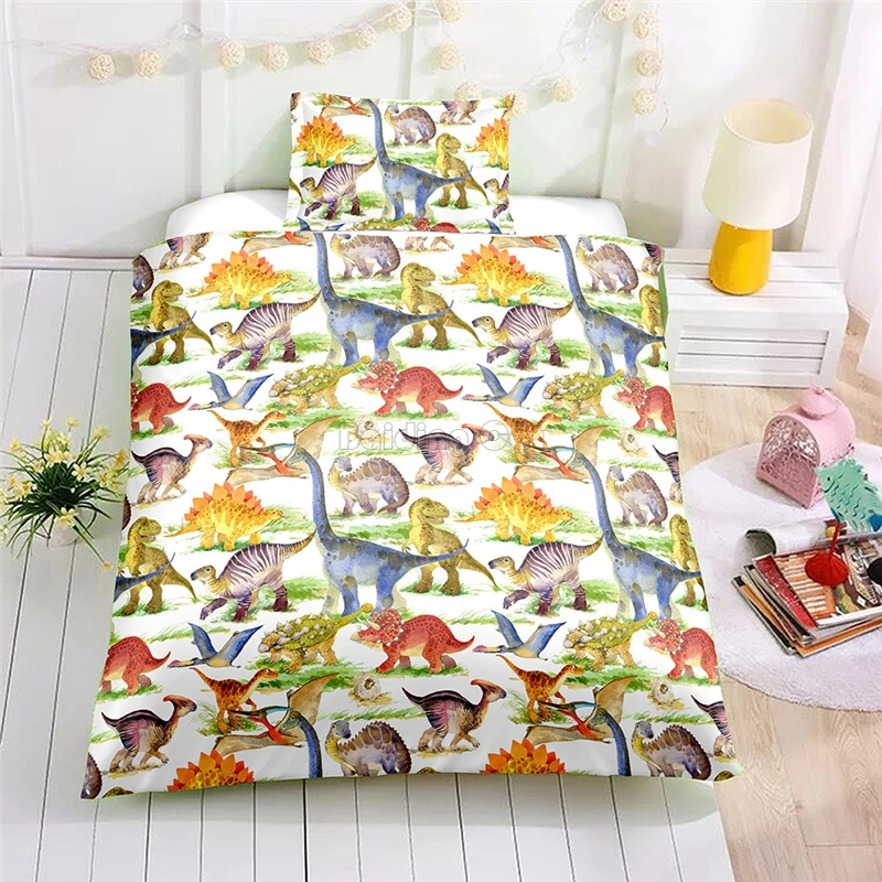 Cartoon Dinosaur Bedding Set Adult/Kids AU EU US Twin Full ...