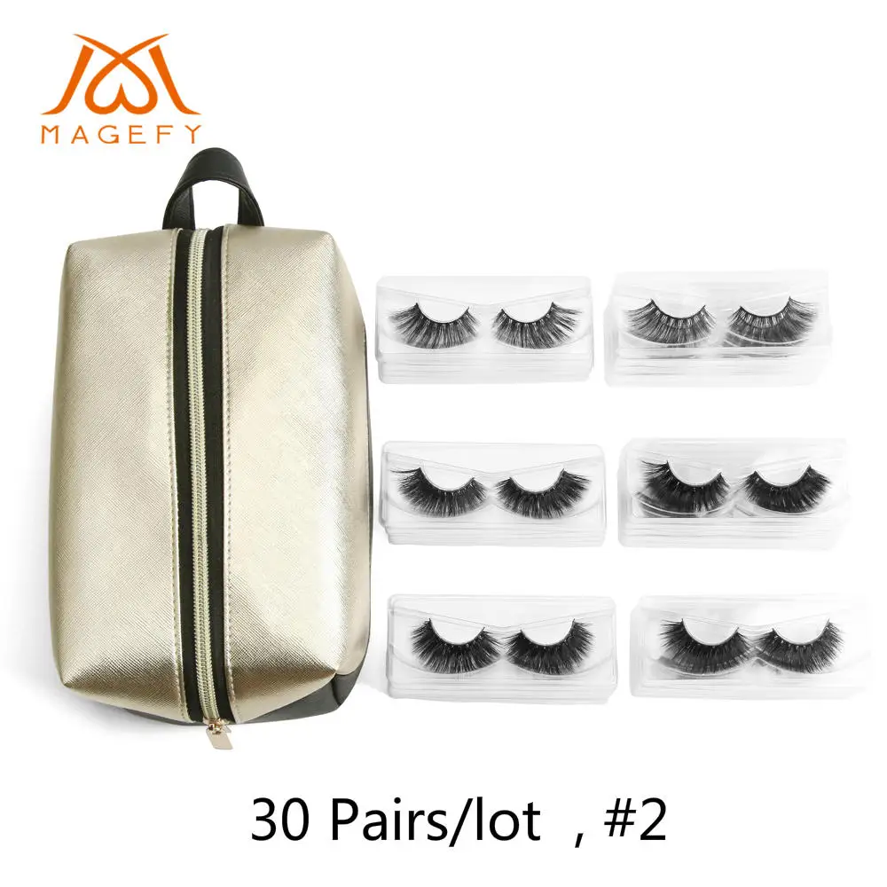 30pairs with bag 30/50 пар/партия ресницы 3d норковые ресницы для наращивания натуральные длинные накладные ресницы 1 шт. женский водонепроницаемый набор для макияжа - Цвет: 30pairs with bag