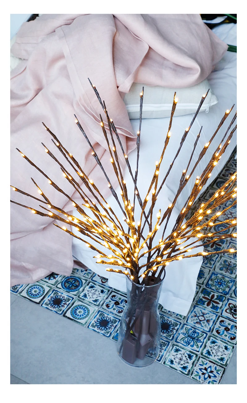 Светодиодный светильник-ветка подсветка в виде цветов 20 ламп искусственный цветы садовый Декор Рождественский подарок на день рождения подарки