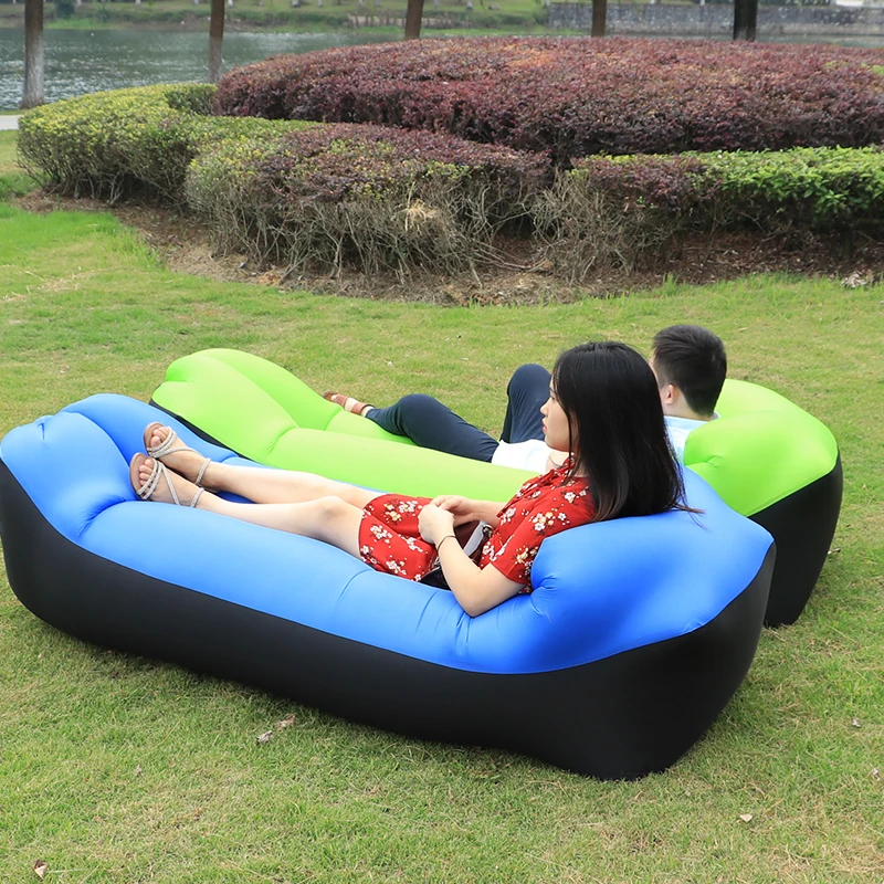 

Portable Camping Air Sofa Outdoor Fast Inflatable Sofa Color Matching Pillows Sleeping Bag Lazy Leisure Lounge Chair