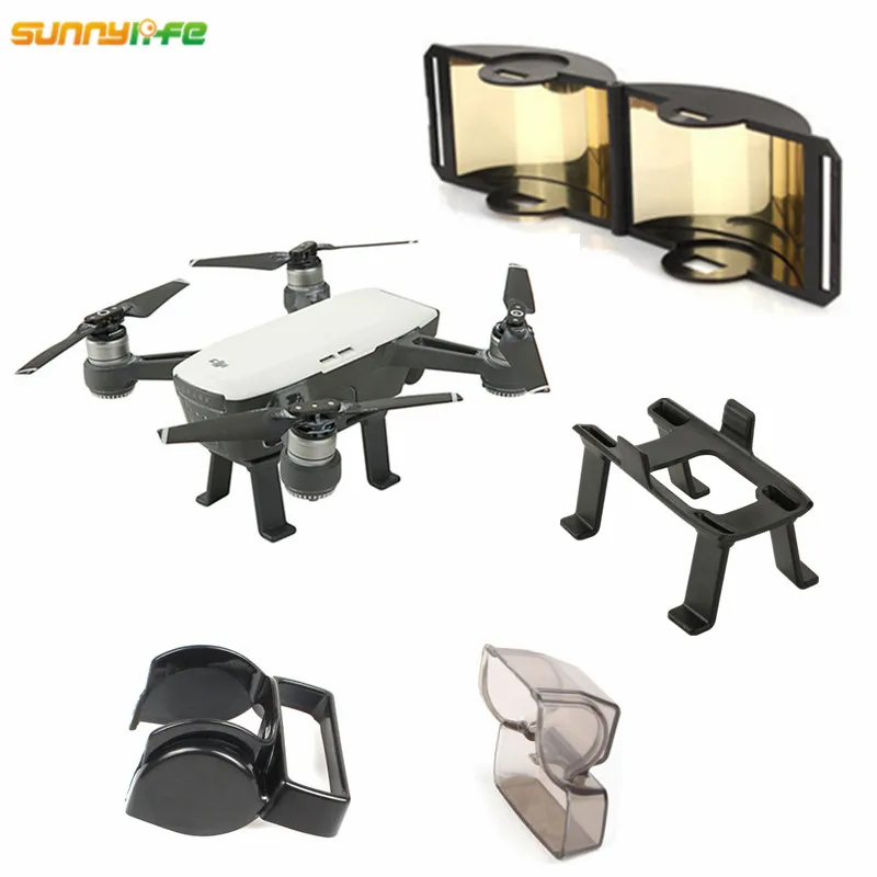 

DJI Spark Accessories Protection Combo Camera Lens Cap + Sun Hood + Antenna Range Booster + 3CM Extender Landing Gear for Spark