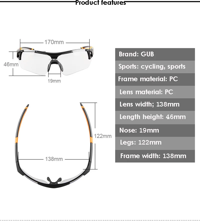 GUB 5600 фотохромные велосипедные солнцезащитные очки с автоматическим обесцвечиванием Gafas Ciclismo, спортивные очки для мужчин и женщин