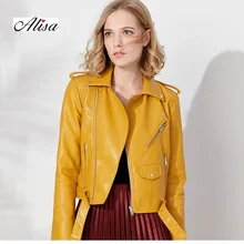 Новая женская куртка из искусственной кожи тонкий на молнии в стиле панк из искусственной кожи пальто Демисезонный женская обувь черного, розового цвета кожаные пальто Женская мотоциклетная куртка