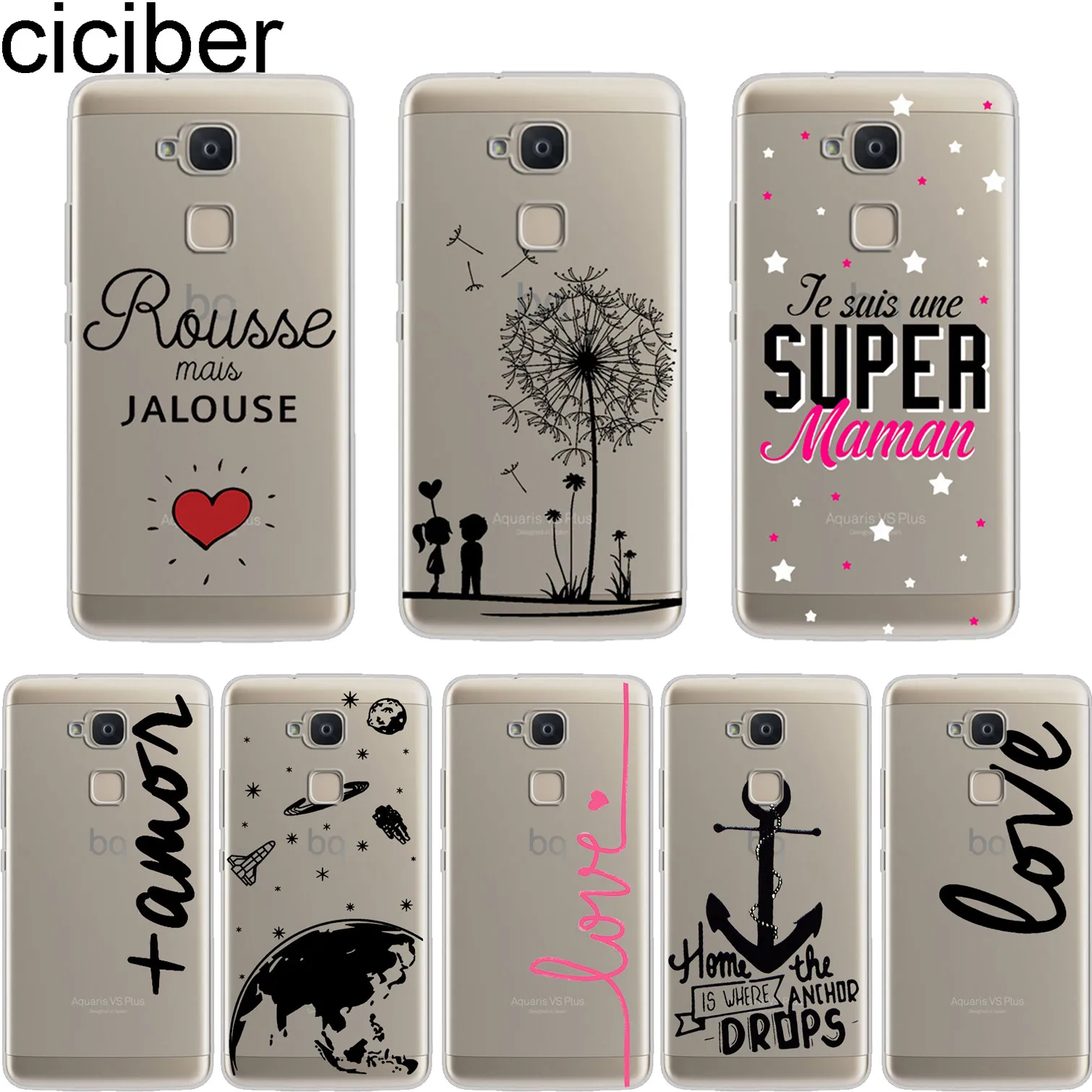 

ciciber Text Print Phone Case for BQ Aquaris X2 X Pro V VS U U2 Lite Plus Soft Cover for Aquaris E5s 4.5 M5 M5.5 M4.5 X5 Coque