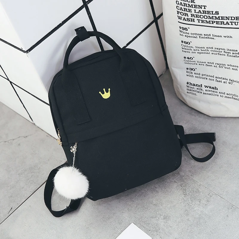 JANESPRI Canvas Backpack Preppy Style School Bags for Teenage Girls Fashion Women Backpack Cute Back Pack Student Bags 4 Colors (35)
