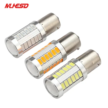 

10pcs 1156 BAU15S PY21W 7507 LED Bulbs For Cars Turn Signal Lights Amber/Orange Lighting White Red Blue 5630 33SMD yellow