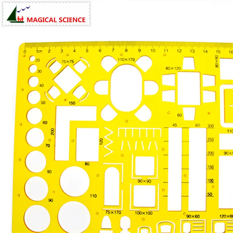 29 см пластиковые шаблоны для украшения интерьера шаблон для рисования для студентов линейки дизайна интерьера KJ016
