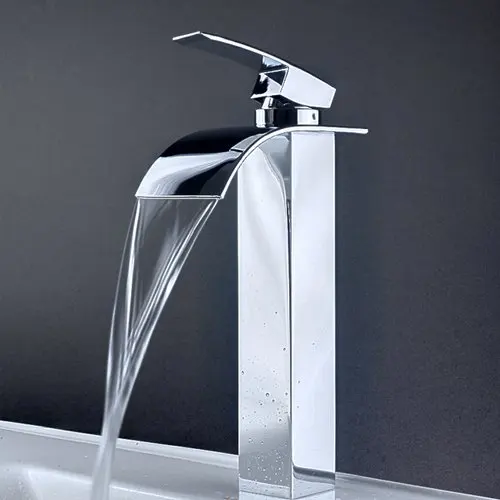 

New Single Handle Waterfall Bathroom Sink Centerset Lavatory Faucet Tall Chrome